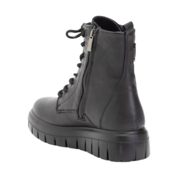 IGI&CO Black Made In Italy Leather Laced Up Booties - Picture 2 of 3